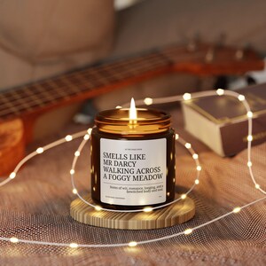 Smells Like Mr Darcy Candle Pride and Prejudice Candle Jane Austen Candle Literary Gift Classic Literature Romance Reader Gift Actor Gift image 2