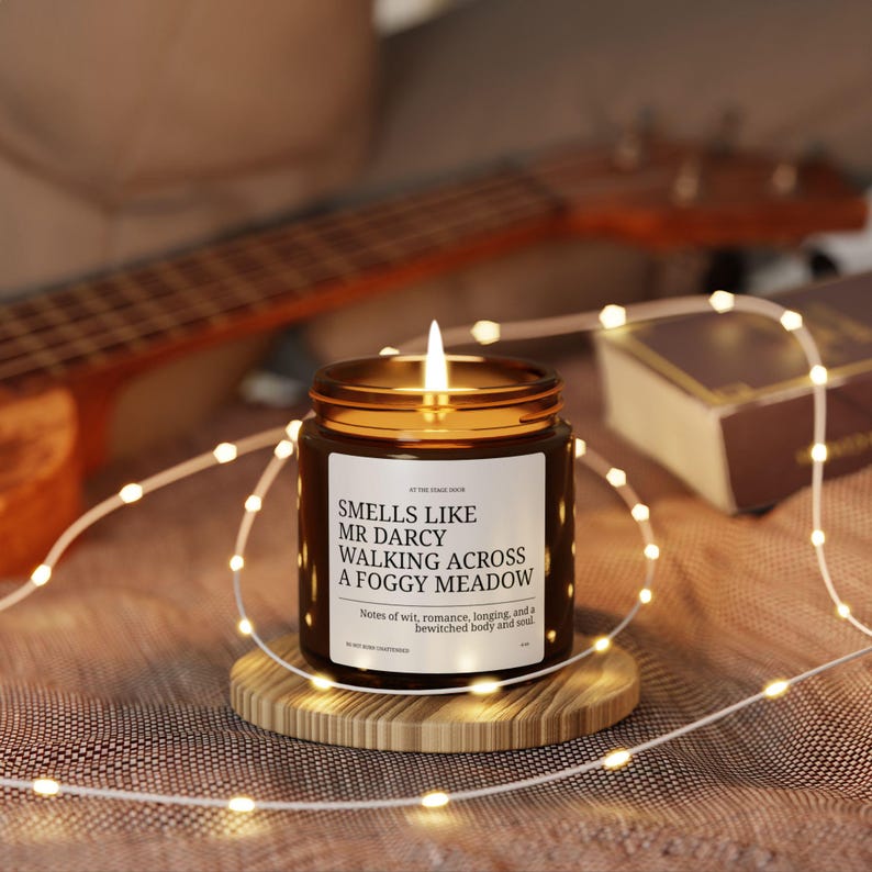 Smells Like Mr Darcy Candle Pride and Prejudice Candle Jane Austen Candle Literary Gift Classic Literature Romance Reader Gift Actor Gift image 2