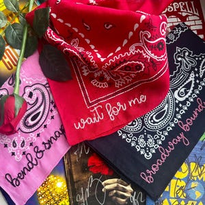Custom Actor Keepsake Embroidered Bandana Opening Night Gift Theatre Gift Personalized Bandana Broadway Theatre Lover Gift Director Gift