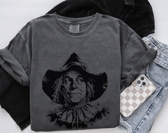 Scarecrow Wizard of Oz Character Comfort Colors Cute Halloween Tee Wonderful Wizard of Oz Bookish Shirt Wicked Witch Lion Scarecrow Tinman