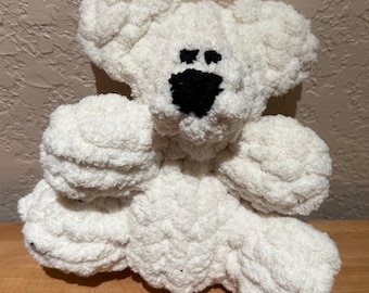 Chunky Hand-Knit Mini Teddy Bear