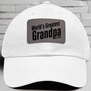 Personalized Grandpa Hat with Leather Patch, Custom Leather Patch Hats, New Dad Gift, Father&#39;s Day Gift, Pregnancy Announcement, Grandpa hat