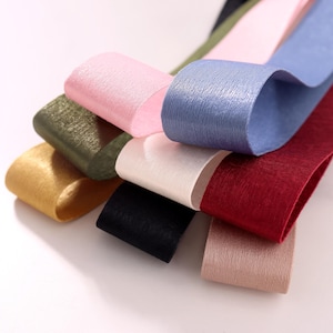 Premium Satin Ribbons - 8 Vibrant Colors, 3 Size Options, Smooth Satin Finish for Crafting, Sewing, and Decoration, Gift Packing