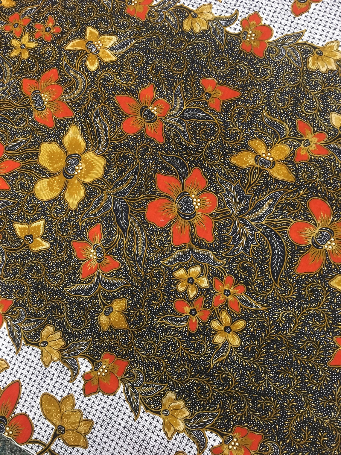 Vintage Batik Fabric Panel 27 Inch Border Design on One End 43 Etsy