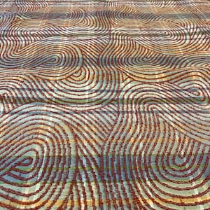 Handmade Woven Table Runner, Abstract Swirl Plaid Design (20 x 54 inches)