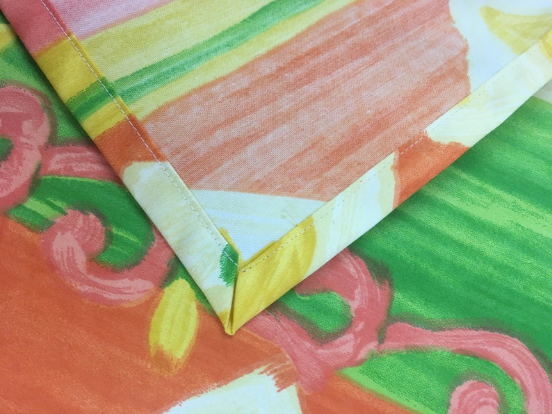 orange pink blue square tablecloth cotton 53 inch overlay kitchen cloth patio decor Tablecloth vibrant yellow