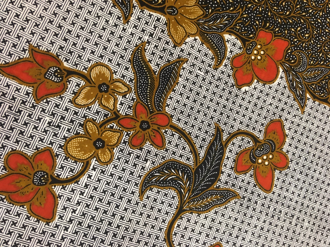 Vintage Batik Fabric Panel 27 Inch Border Design on One End 43 Etsy