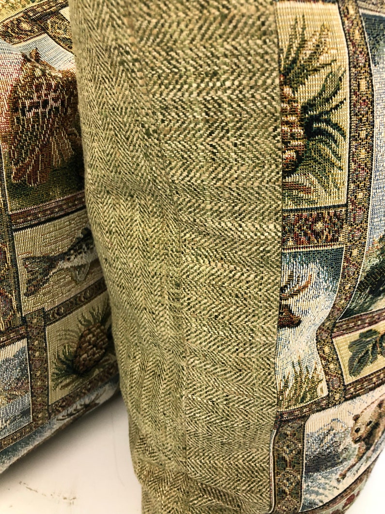 Lodge Cabin Mountain Wildlife Motif Pillow Covers a Pair Etsy