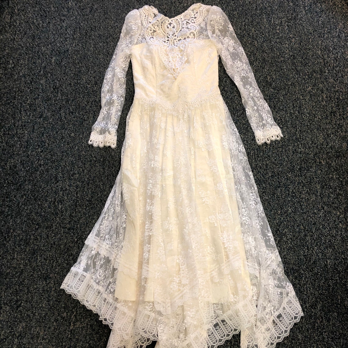 Vintage Jessica Mcclintock Wedding Dress Size 10 1980s Wedding Etsy