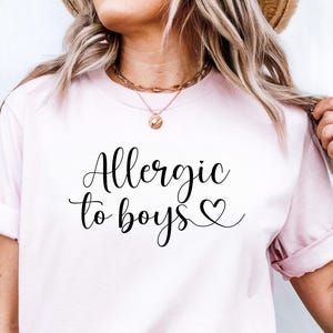 Allergic to boys tee, Y2K Lesbian Pride Shirt, 90s Subtle Lesbian Pride Sweatshirt, Sapphic LGBTQ WLW TShirt, Gay Bi Lesbian Pride Month Tee
