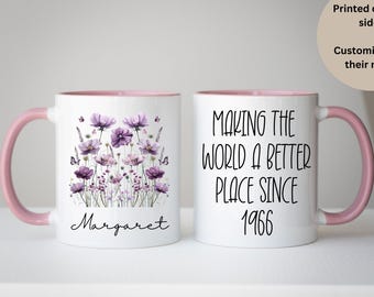 60th Birthday Gift for Woman, Personalised Gift for Grandma, Gift for Mum, Custom Name Gift, Sixtieth Birthday Mug, Sixty Coffee Cup