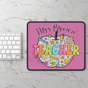 Teacher Mouse Pad, Custom Teacher Name Desk Mat, Teacher Appreciation Gift, Classroom Decor Elementary,Cute Desk Mat,Aesthetic Educator