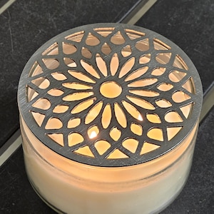 Mosaic Crown Candle Topper | Metal Jar Candle Lid | Decorative Candle Accessory for Even Burn | Unique Gift for Candle Lovers