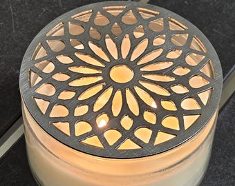 Mosaic Crown Candle Topper | Metal Jar Candle Lid | Decorative Candle Accessory for Even Burn | Unique Gift for Candle Lovers