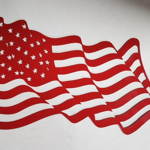 American Flag Metal Wall Art – Patriotic Home Decor, Rustic USA Flag Sign, Indoor Outdoor Wall Hanging, Veteran Gift, 4th of July Decoration