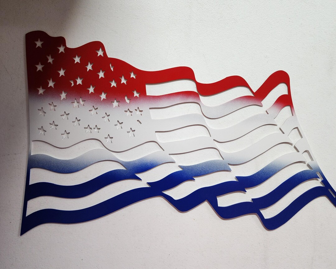 8"x12" American Flag Wall Decor, Metal USA Flag Art, Patriotic Wall ...