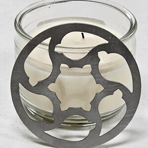 Coastal Leaf Candle Topper Lid: Metal Jar Lid, Decor for LED Jar Candles, works with Yankee, Nest, Bath and Body works and Walmart Candles image 3