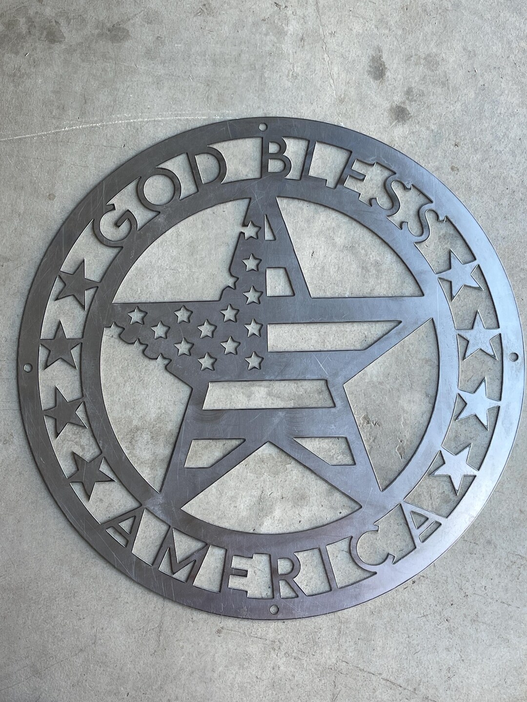 18 Inch God Bless America Metal Wall Sign | Patriotic Indoor & Outdoor ...
