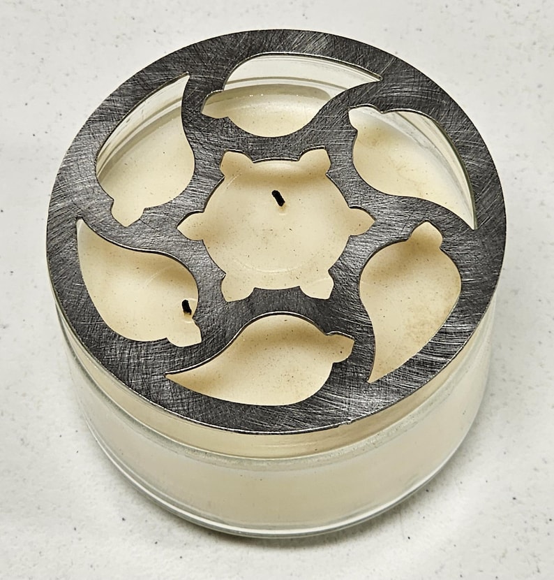 Coastal Leaf Candle Topper Lid: Metal Jar Lid, Decor for LED Jar Candles, works with Yankee, Nest, Bath and Body works and Walmart Candles image 5