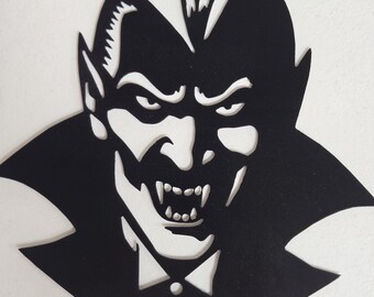 Dracula Metal Plant Stake: Gothic Halloween Garden Decor