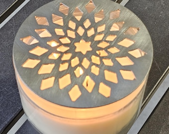 Starburst Candle Topper Lid – Decorative Metal Candle Accessory, Vintage Inspired Candle Cover, Jar Candle Accessory, Home Décor Gift