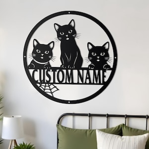 Custom Cat Sign Decor | Cat Home Wall Decor Customize | Cat Welcome Sign | Cat Lover Gifts Women | Custom Cat Sign Outdoors | Kitten Sign
