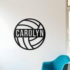 Custom Metal Volleyball Name Sign | Sports Room Decor | Volleyball Sports Name Sign | Custom Metal Volleyball | Bedroom Volleyball Decor