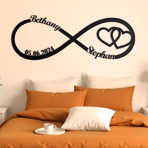 Custom Infinity Metal Sign Wedding Gift | Personalized Wedding Gift Wall Decor | Gift for Couple Custom | Engagement Sign | Newly Wed Gift