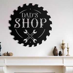 Letrero metálico personalizado para garaje / Letrero metálico personalizado para tienda / Letrero metálico para la cueva del hombre en el garaje de papá / Letrero de equipo / Letrero de taller / Día del padre