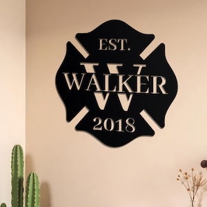 Personalized Firefighter Metal Sign | Firefighter Decor, Metal Sign, First Responder Gift, Personalized Gift, Fireman Gift, FireFighter Sign