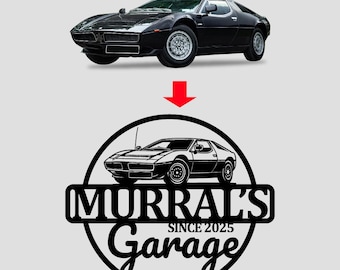 Gepersonaliseerde auto metalen muurkunst | Custom auto muurdecoratie | Cadeau autoliefhebber | Garagemuurbord | Cadeau-idee voor autoliefhebbers mannen