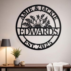 Personalized Wedding Metal Sign | Family Name Sign | Personalized Sign | Anniversary Couple Gift | Last Name Established Sign | Custom Sign