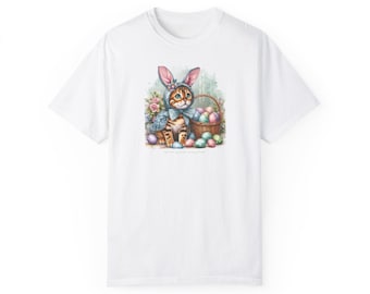 Easter Bunny Bengal Cat T-Shirt, Cute Spring Tee, Unisex Cat Lover Shirt, Perfect for Easter Celebrations, Gift for Cat Owners