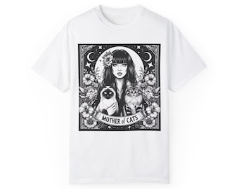 Mother of Cats Mystic T-shirt, Cat Lover Tee, Graphic Tee, Cat Mom Shirt, Cat Lady Gift, Pet Owner Present