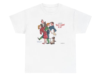 Movie Poster "That Darn Cat" Cat Graphic Tee - Fun Gift for Cat Lovers, Pet-Themed Apparel.