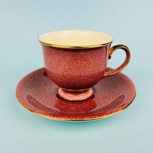 Vintage Royal Winton Speckled Pink Duo - Teacup & Saucer - #5333 England c1950’s