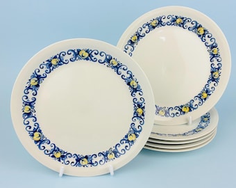 Set of 6 Retro Villeroy & Boch Cadiz Dessert Plates - 19cm Luxembourg c1970’s
