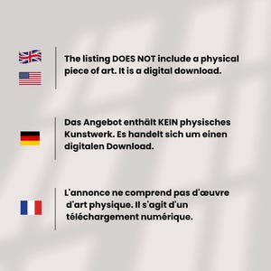 Puede incluir: Un anuncio de arte digital con el texto "DIAMOND DIGITAL". El anuncio no incluye una obra de arte f&iacute;sica, es una descarga digital. Incluye texto en ingl&eacute;s, alem&aacute;n y franc&eacute;s, con las banderas correspondientes.