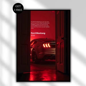 Digitale print Ford Mustang 2015 | Poster Muscle Car | Mustang-muurdecoratie voor autoliefhebbers | Amerikaans klassiek afdrukbaar kunstwerkcadeaus