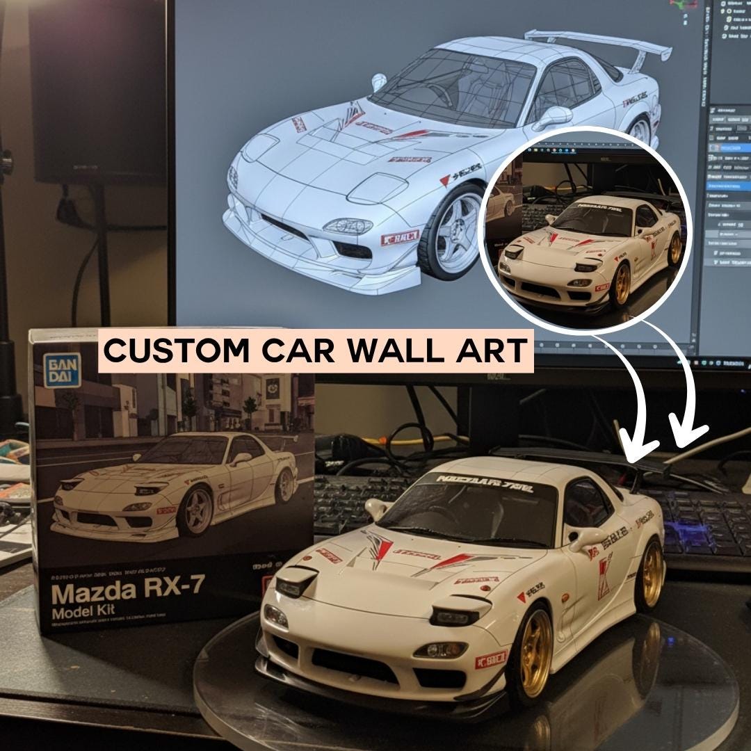 Model Car Wall Custom 3D Wall Art | Personalized Car Model Design | Automotive Art ...