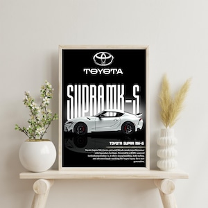 Toyota Supra MK-5 Digital Poster | JDM Car Print | Supercar Wall Art | Instant Download | Home & Garage Decor | Supra Artwork | Wall Decor