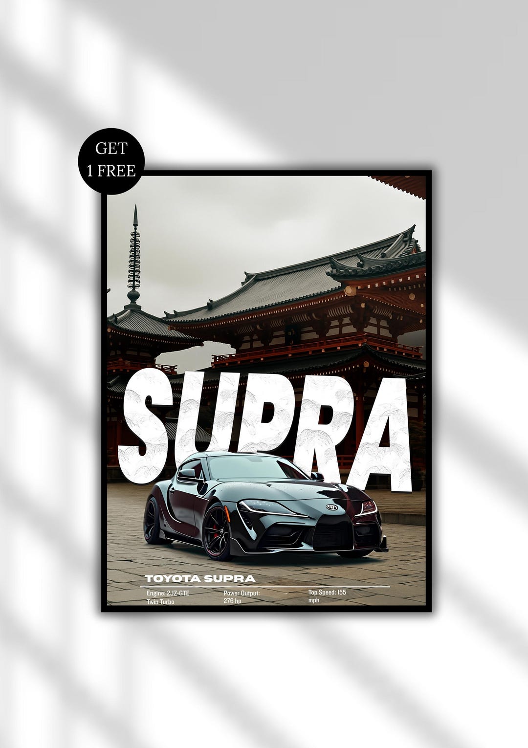 Supra MK5 Twin Turbo Print | Toyota Supra 2JZ-GTE Wall Art