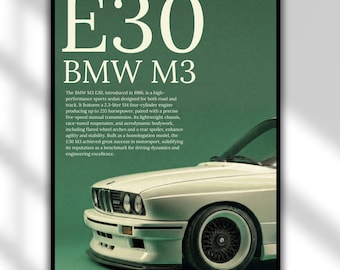 BMW E30 Print: Monochrome Vintage Car Photography (digital