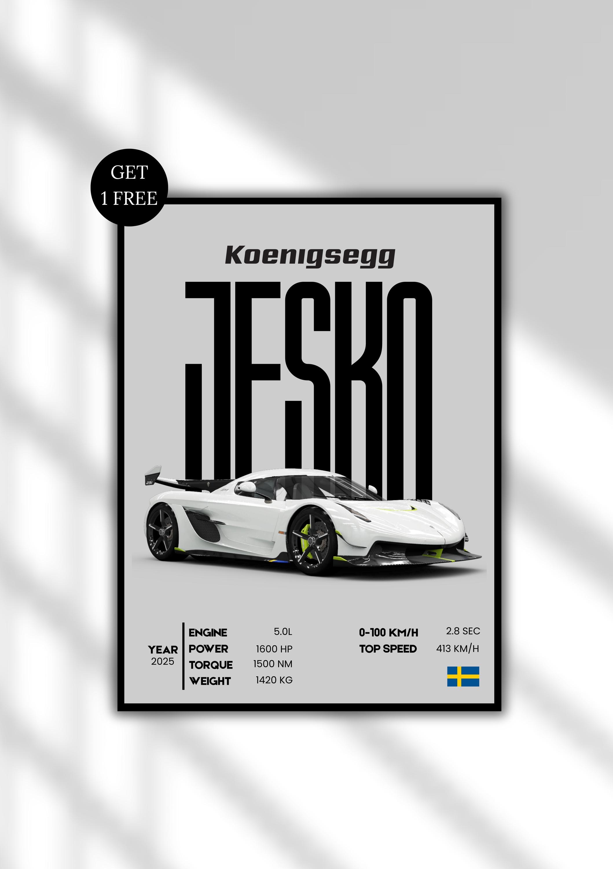Koenigsegg Jesko Attack Digital Poster | Hypercar Wall Art