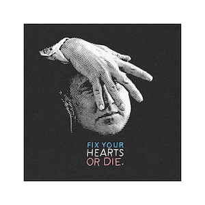 David Lynch 5"x5" Car Magnet - Fix Your Hearts or Die - Trans Rights Twin Peaks