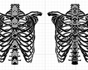 Military Rib Cage Laser Cut Files Bundle | Army, Navy, Marines, Air Force SVG