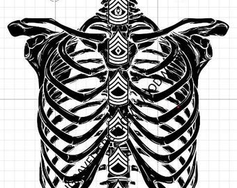 Military Rib Cage Laser Cut File | Army SVG