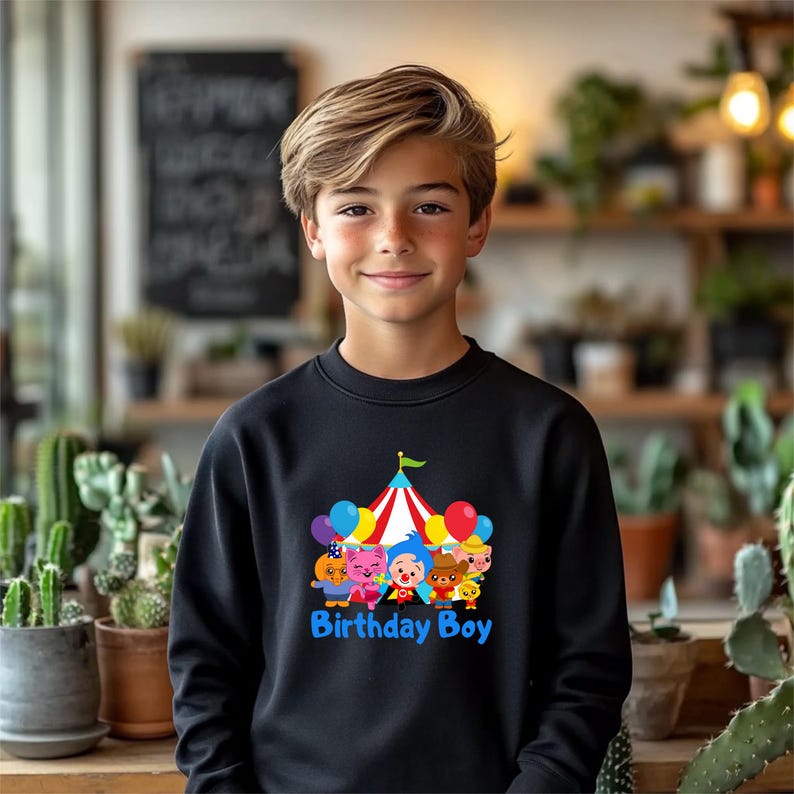 Plim Plim Kids Sweatshirt, Carnival Birthday Sweatshirt, Birthday Boy Shirt, Matching Circus Birthday Hoodie, Carnival Circus Birthday Gift image 1