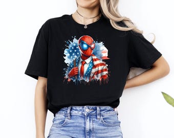 Independence Day Shirt, 4th of July T-Shirt, Patriotic Tee, Memorial Day Shirt, Spider Man Fan Gift, Funny USA Spider Man Shirt