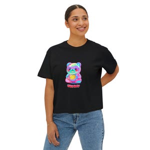 Gummy Bear Oversized Boxy T-Shirt  Cute Candy Graphic Tee, Y2K Aesthetic, Comfort Colors, Unisex Heavy Cotton Shirt